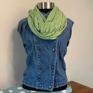 Green and blue infinity scarf
